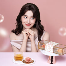 Load image into Gallery viewer, Handmade Rose Mooncakes wth glass gift box (Koyamaen Matcha, Oolong Osmanthus Lava, Earl Gray Lava)
