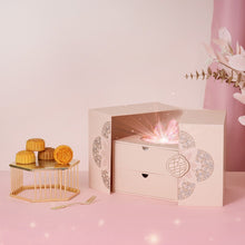 Load image into Gallery viewer, Lune de Blossom Handmade Lava Mooncakes with Crystal Flower Hologram Gift Box -8pcs (Melon Cheese Flavor)
