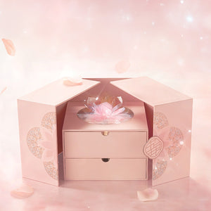 Lune de Blossom Handmade Lava Mooncakes with Crystal Flower Hologram Gift Box -8pcs (Caramel Coffee Flavor)