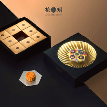 Load image into Gallery viewer, Lune de Blossom &quot;Starry Moon Night Lava Mooncake Gift Box&quot; - 8pcs (Tangerine Peel Custard,Coconut Latte,Classic Custard or Caramel Coffee, Classic Custard, Melon Cheese) 
